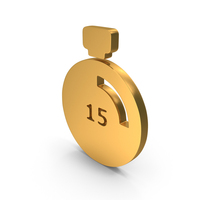 Gold 15 Minutes Timer Icon PNG & PSD Images
