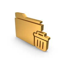 Gold Delete Folder Icon PNG & PSD Images