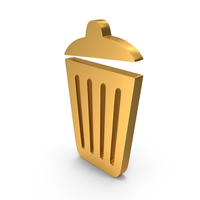 Gold Trash Bin Icon PNG & PSD Images