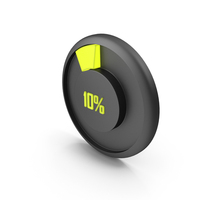 Yellow 10% Radial Progress Bar Symbol PNG & PSD Images