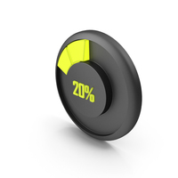 Yellow 20% Radial Progress Bar Symbol PNG & PSD Images