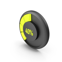 Yellow 40% Radial Progress Bar Symbol PNG & PSD Images