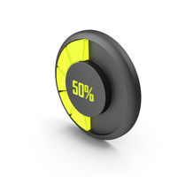 Yellow 50% Radial Progress Bar Symbol PNG & PSD Images