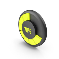 Yellow 70% Radial Progress Bar Symbol PNG & PSD Images