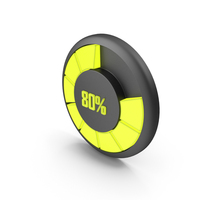 Yellow 80% Radial Progress Bar Symbol PNG & PSD Images