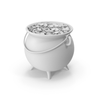 Monochrome Cauldron With Coins PNG & PSD Images