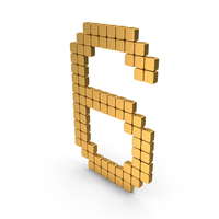 Gold Digital Number 6 Icon PNG & PSD Images