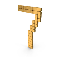 Gold Digital Number 7 Icon PNG & PSD Images