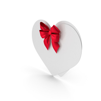 White Postcard With Bow PNG & PSD Images