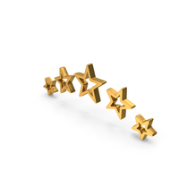 Gold Five Stars Outline Icon PNG & PSD Images