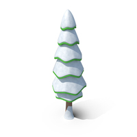 Cartoon Tree Pine Winter PNG & PSD Images