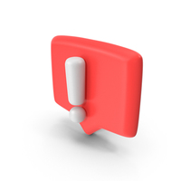 Red Chat With Exclamation Mark Symbol PNG & PSD Images