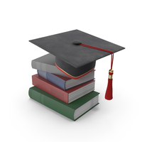 Graduation Hat On Books PNG & PSD Images