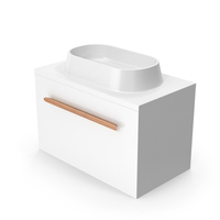 White GoodHome Adriska Wall Mounted Vanity Unit PNG & PSD Images