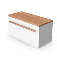 White GoodHome Adriska Wall Mounted Vanity Unit PNG & PSD Images