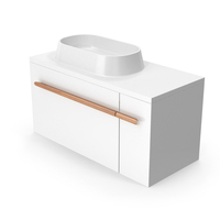 White GoodHome Adriska Wall Mounted Vanity Unit PNG & PSD Images