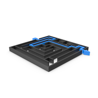 Black Maze With Blue Arrow PNG & PSD Images