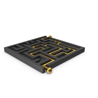 Black Maze With Gold Arrow PNG & PSD Images