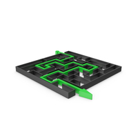 Black Maze With Green Arrow PNG & PSD Images