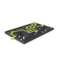 Black Maze With Green Arrow PNG & PSD Images