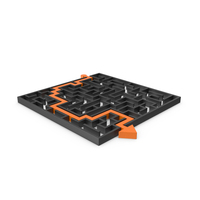 Black Maze With Orange Arrow PNG & PSD Images