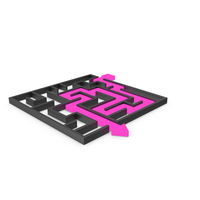 Black Maze With Pink Arrow PNG & PSD Images