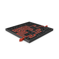 Black Maze with Red Arrow PNG & PSD Images