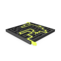 Black Maze With Yellow Arrow PNG & PSD Images