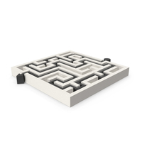 White Maze With Black Arrow PNG & PSD Images
