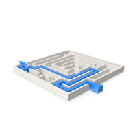 White Maze With Blue Arrow PNG & PSD Images