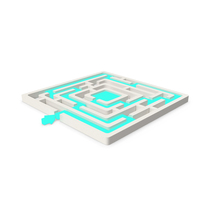 White Maze With Blue Arrow PNG & PSD Images