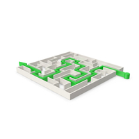 White Maze With Green Arrow PNG & PSD Images