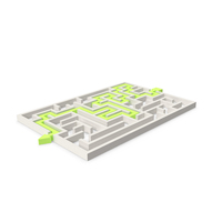 White Maze With Green Arrow PNG & PSD Images