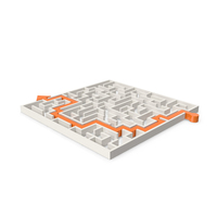 White Maze With Orange Arrow PNG & PSD Images