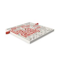 White Maze With Red Arrow PNG & PSD Images