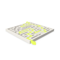 White Maze With Yellow Arrow PNG & PSD Images