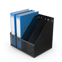 File Folder Holder With Blue Document Binders PNG & PSD Images
