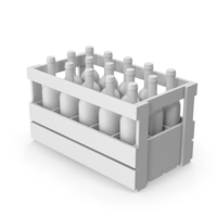 Monochrome Crate With Wine Bottles PNG & PSD Images