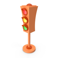 Orange Cartoon Traffic Light PNG & PSD Images