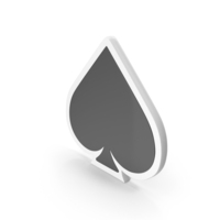 Black & White Spade Playing Card Symbol PNG & PSD Images