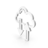 White Cloud Upload And Download Icon PNG & PSD Images