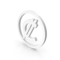 White Costa Rican And Salvadoran Colon Currency Icon PNG & PSD Images