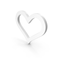 White Heart Outline Icon PNG & PSD Images