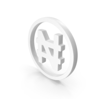 White Nigerian Naira Currency Icon PNG & PSD Images