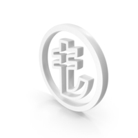 White Turkish Lira Currency Outline Symbol PNG & PSD Images