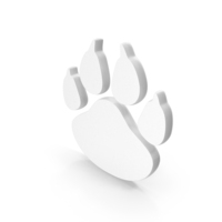 White Paw Print Icon PNG & PSD Images