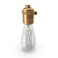 Vintage Bronze Lamp Holder With Light Bulb PNG & PSD Images