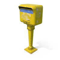 Vintage French Yellow Mailbox Post PNG & PSD Images