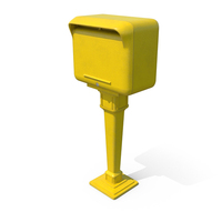 Yellow Metal Mailbox Post PNG & PSD Images