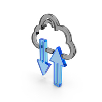 Glass Cloud Upload And Download Icon PNG & PSD Images